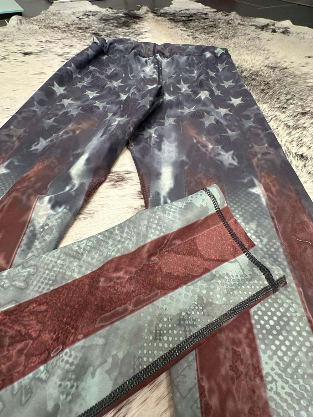 American Flag Print Patriotic Stretch Leggings - Picture 7 of 7